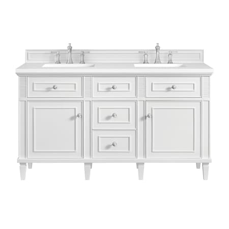 James Martin Vanities 60'' Double Vanity, Bright White 424-V60D-M-BW